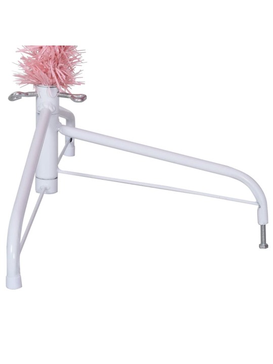 Umělý poloviční vánoční stromek se stojanem růžový 210 cm PVC