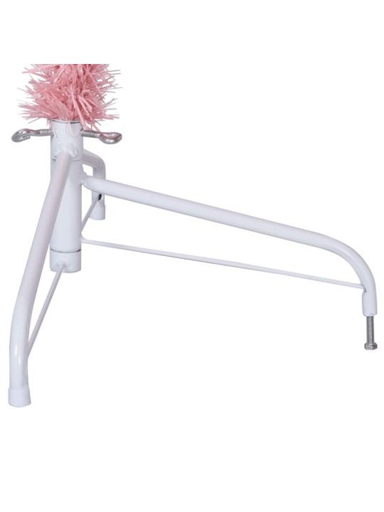 Umělý poloviční vánoční stromek se stojanem růžový 240 cm PVC