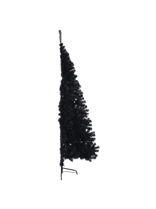 Umělý poloviční vánoční stromek se stojanem černý 240 cm PVC