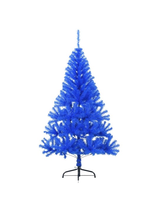 Umělý poloviční vánoční stromek se stojanem modrý 120 cm PVC