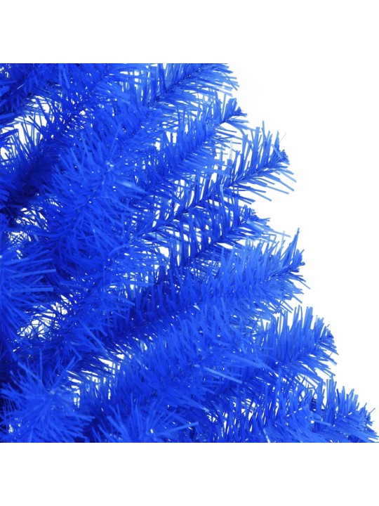 Umělý poloviční vánoční stromek se stojanem modrý 120 cm PVC