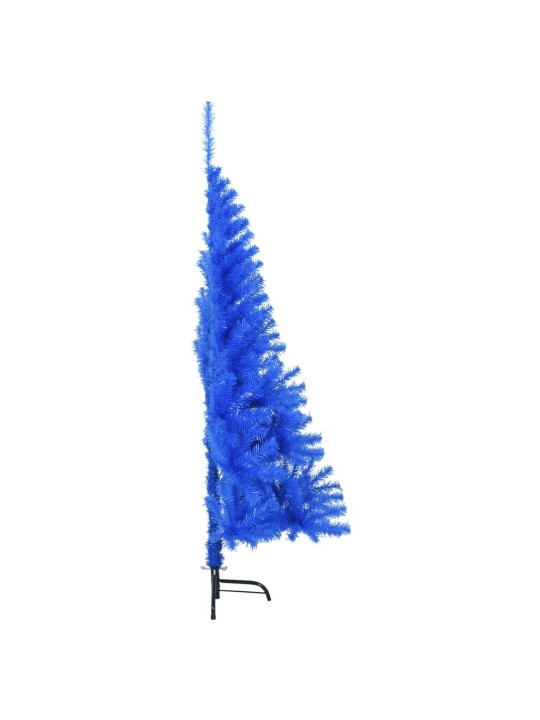 Umělý poloviční vánoční stromek se stojanem modrý 150 cm PVC