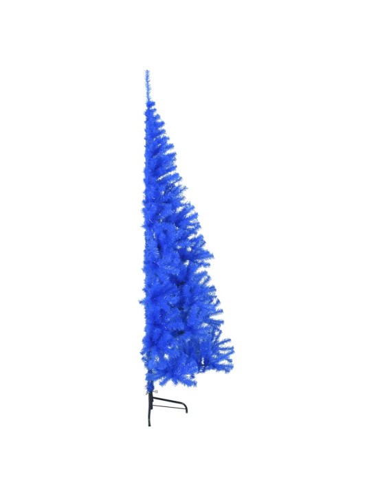 Umělý poloviční vánoční stromek se stojanem modrý 180 cm PVC