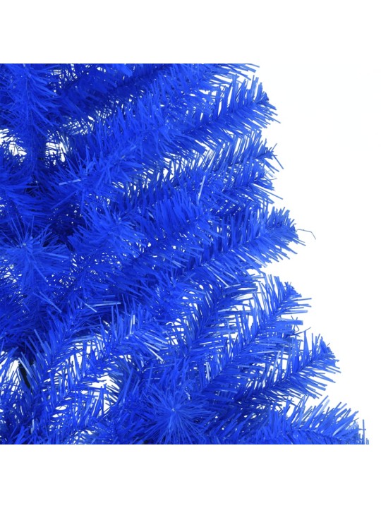 Umělý poloviční vánoční stromek se stojanem modrý 180 cm PVC