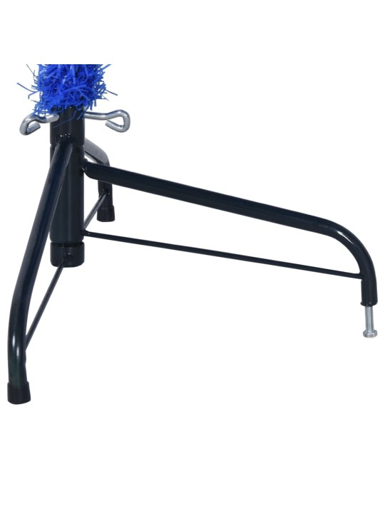Umělý poloviční vánoční stromek se stojanem modrý 180 cm PVC
