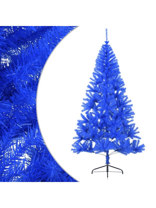 Umělý poloviční vánoční stromek se stojanem modrý 240 cm PVC