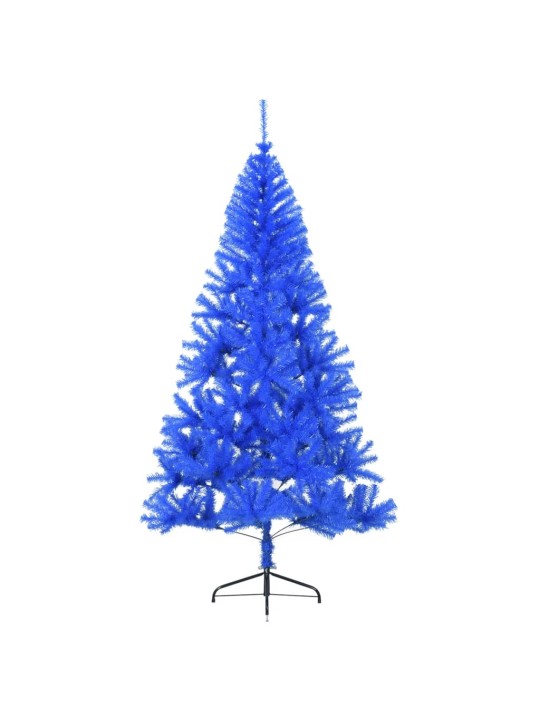 Umělý poloviční vánoční stromek se stojanem modrý 240 cm PVC