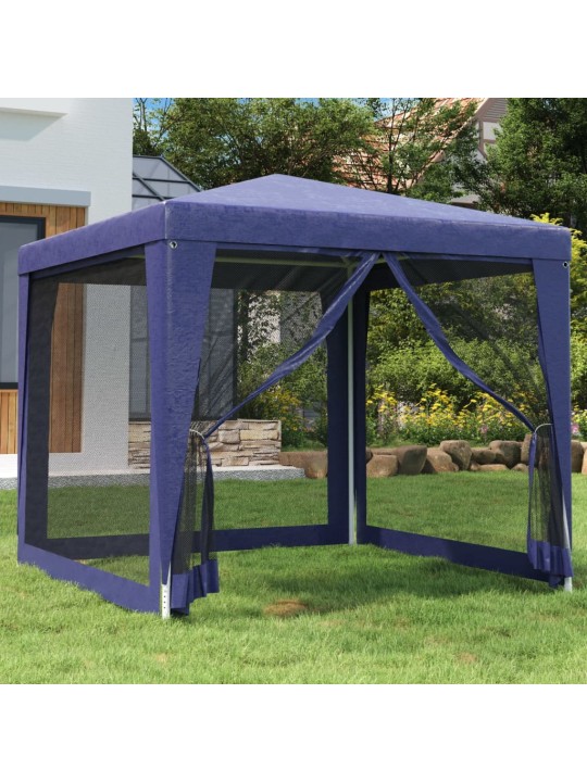 Party stan se 4 síťovanými bočnicemi modrý 2,5 x 2,5 m HDPE