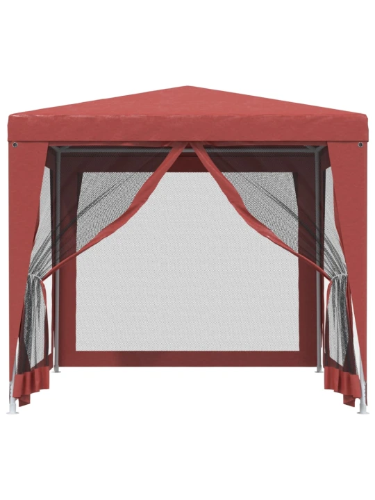 Party stan se 4 síťovanými bočnicemi červený 2,5 x 2,5 m HDPE