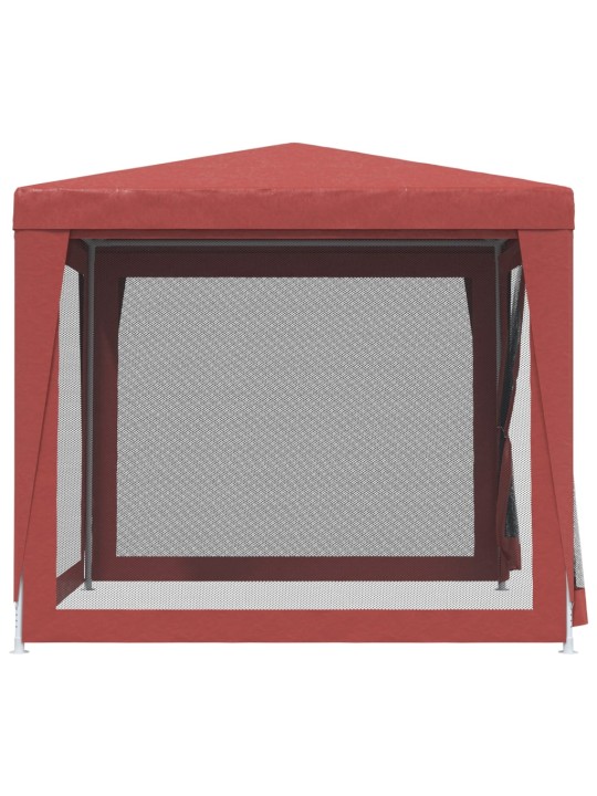 Party stan se 4 síťovanými bočnicemi červený 2,5 x 2,5 m HDPE