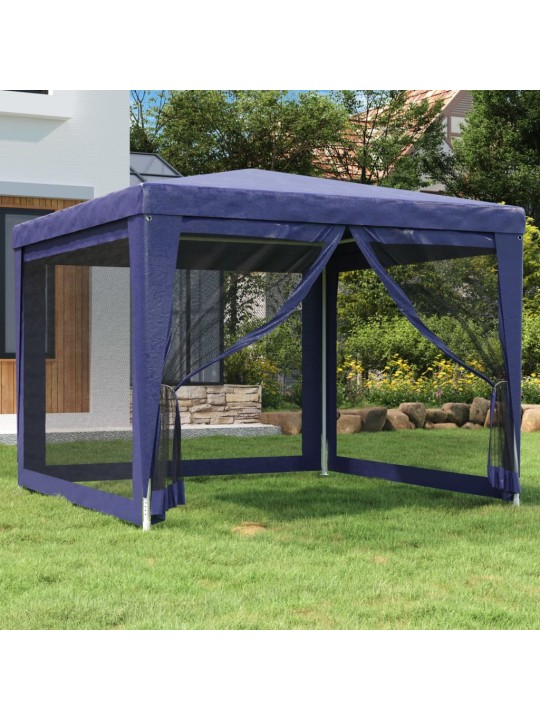 Party stan se 4 síťovanými bočnicemi modrý 3 x 3 m HDPE