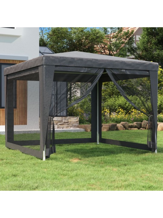 Party stan se 4 síťovanými bočnicemi antracitový 3 x 3 m HDPE