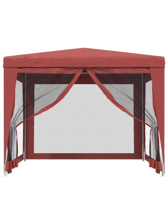 Party stan se 4 síťovanými bočnicemi červený 3 x 3 m HDPE