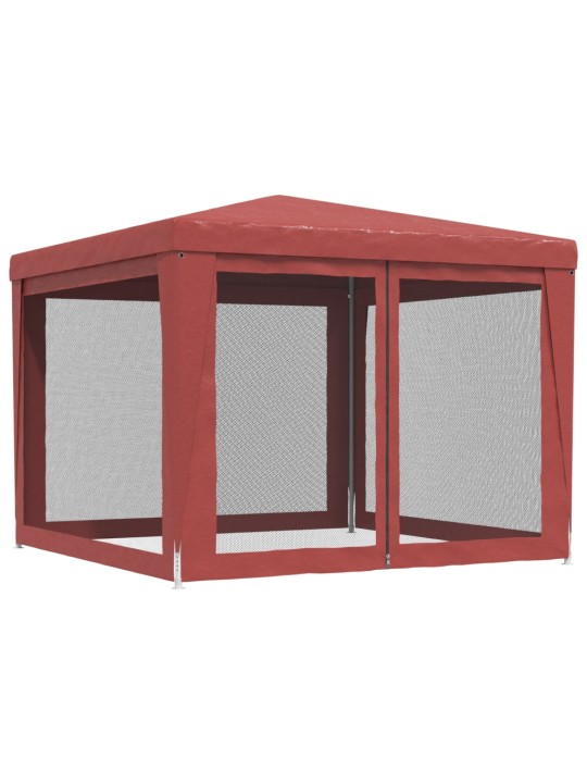 Party stan se 4 síťovanými bočnicemi červený 3 x 3 m HDPE