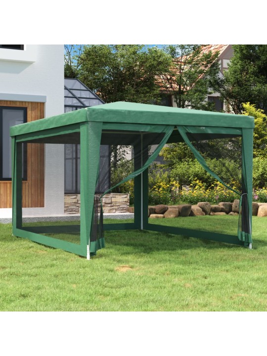 Party stan se 4 síťovanými bočnicemi zelený 3 x 4 m HDPE