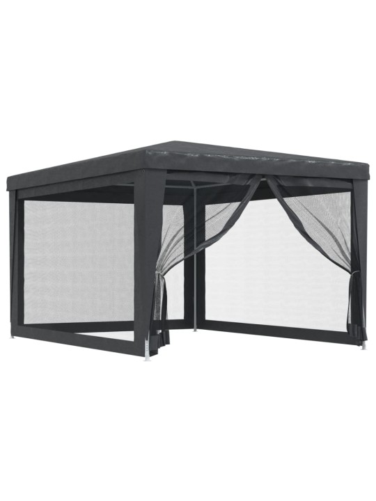Party stan se 4 síťovanými bočnicemi antracitový 3 x 4 m HDPE