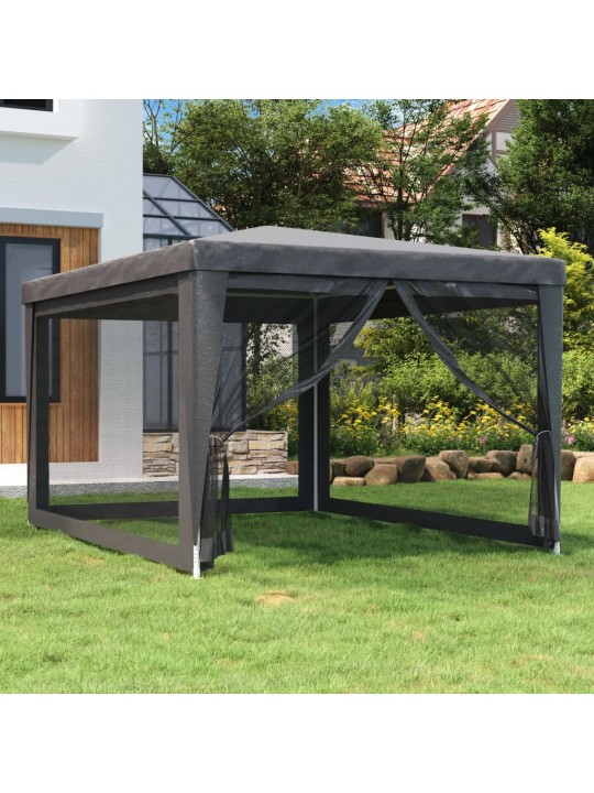 Party stan se 4 síťovanými bočnicemi antracitový 3 x 4 m HDPE