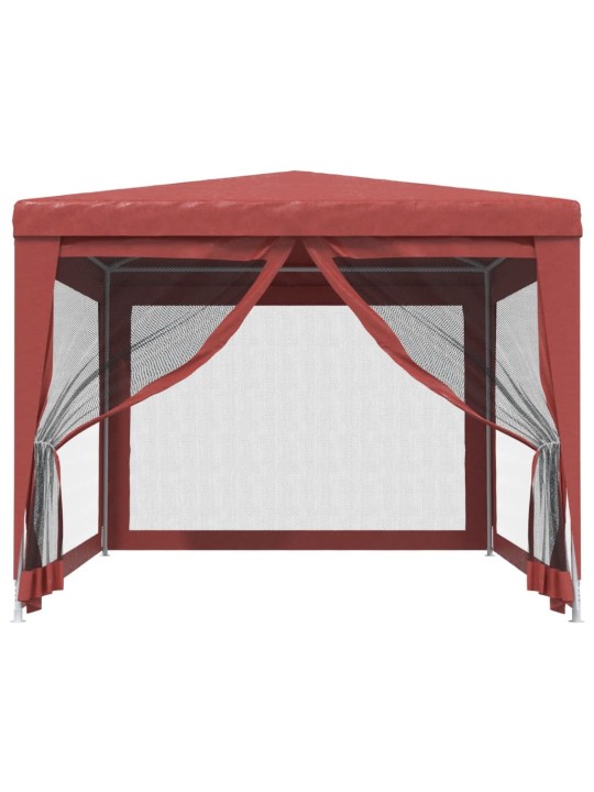 Party stan se 4 síťovanými bočnicemi červený 3 x 4 m HDPE