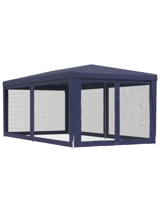 Party stan se 6 síťovanými bočnicemi modrý 3 x 6 m HDPE