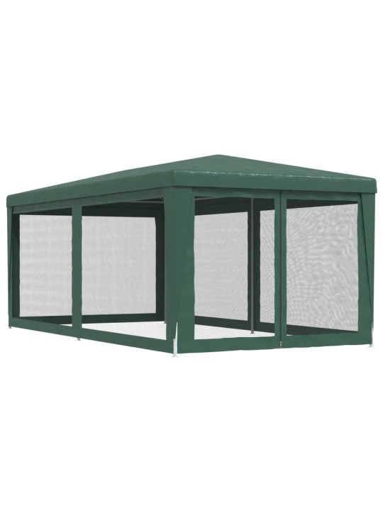 Party stan se 6 síťovanými bočnicemi zelený 3 x 6 m HDPE