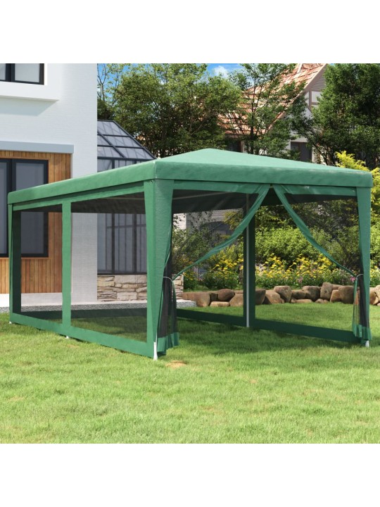 Party stan se 6 síťovanými bočnicemi zelený 3 x 6 m HDPE