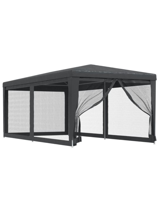 Party stan se 6 síťovanými bočnicemi antracitový 3 x 6 m HDPE