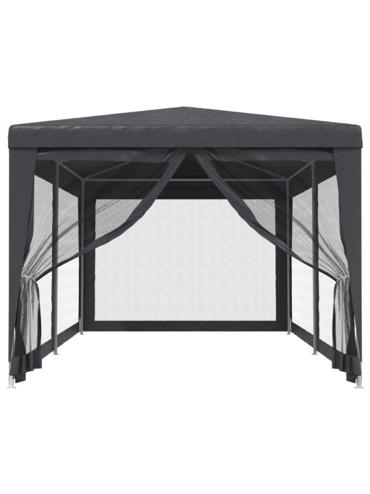 Party stan se 6 síťovanými bočnicemi antracitový 3 x 6 m HDPE