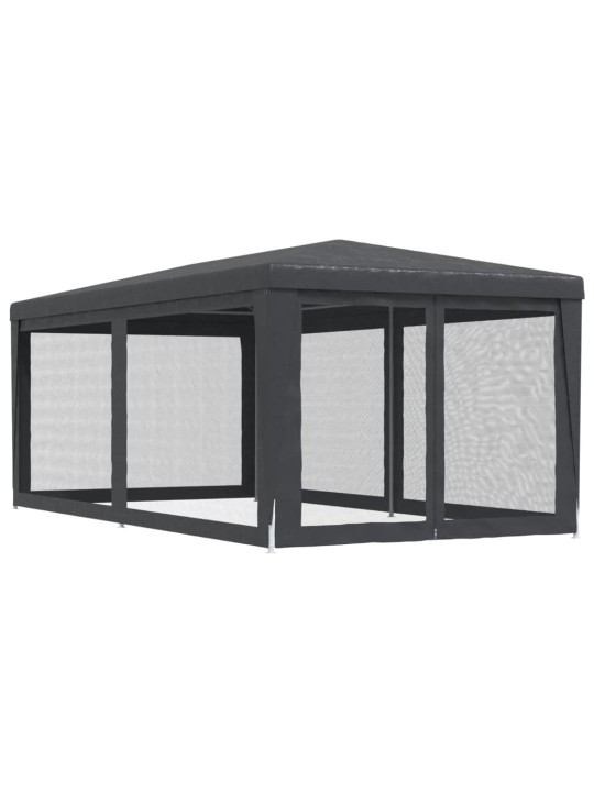 Party stan se 6 síťovanými bočnicemi antracitový 3 x 6 m HDPE