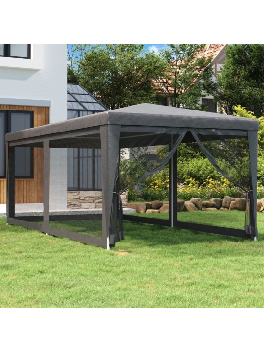 Party stan se 6 síťovanými bočnicemi antracitový 3 x 6 m HDPE