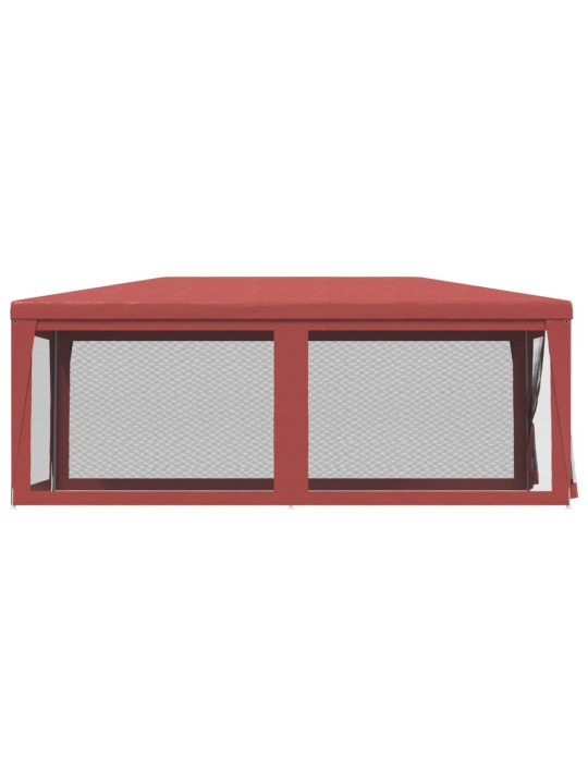 Party stan se 6 síťovanými bočnicemi červený 3 x 6 m HDPE