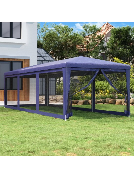 Party stan s 8 síťovanými bočnicemi modrý 3 x 9 m hdpe