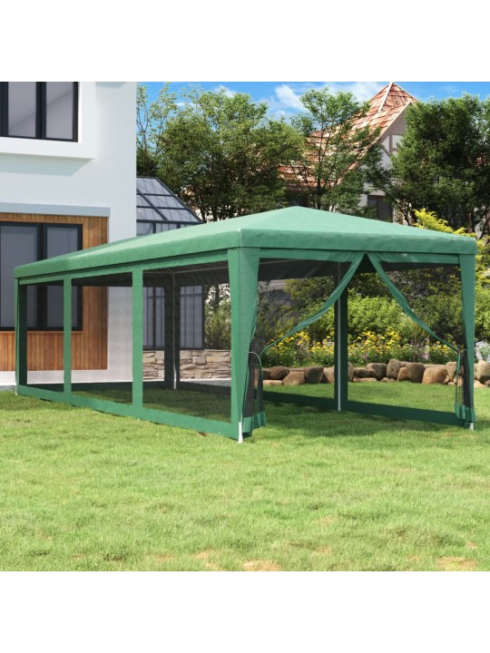 Party stan s 8 síťovanými bočnicemi zelený 3 x 9 m HDPE
