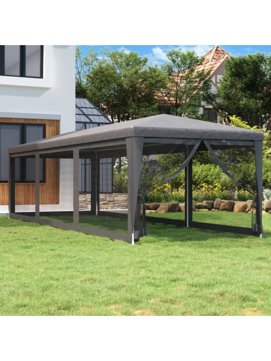 Party stan s 8 síťovanými bočnicemi antracitový 3 x 9 m HDPE