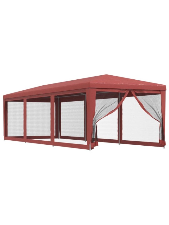 Party stan s 8 síťovanými bočnicemi červený 3 x 9 m HDPE
