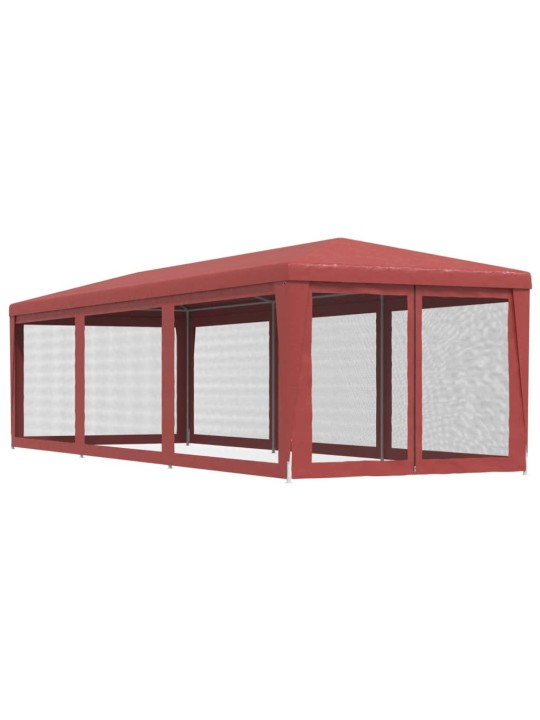 Party stan s 8 síťovanými bočnicemi červený 3 x 9 m HDPE