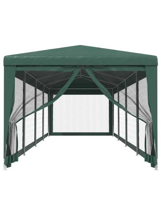 Party stan s 10 síťovanými bočnicemi zelený 3 x 12 m HDPE