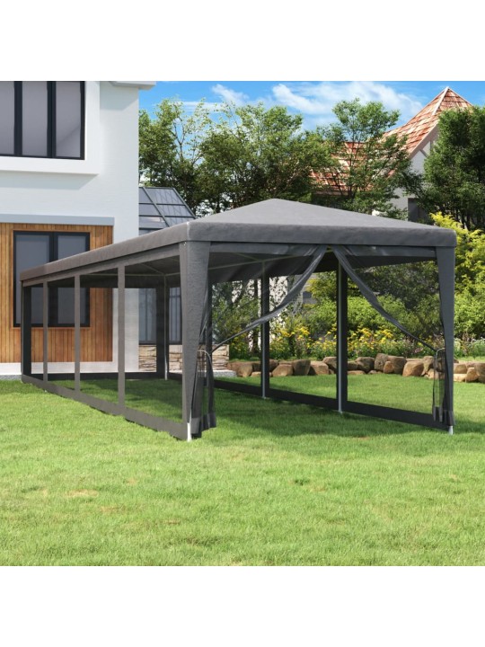 Party stan s 10 síťovanými bočnicemi antracitový 3 x 12 m hdpe