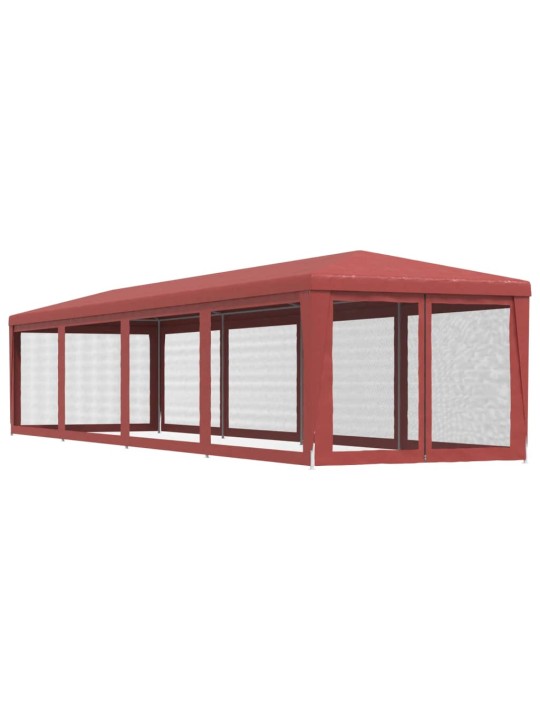Party stan s 10 síťovanými bočnicemi červený 3 x 12 m hdpe