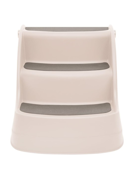 Skládací 3stupňové schůdky pro psy krémové 50x38x38 cm plast