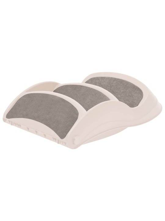 Skládací 3stupňové schůdky pro psy krémové 50x38x38 cm plast
