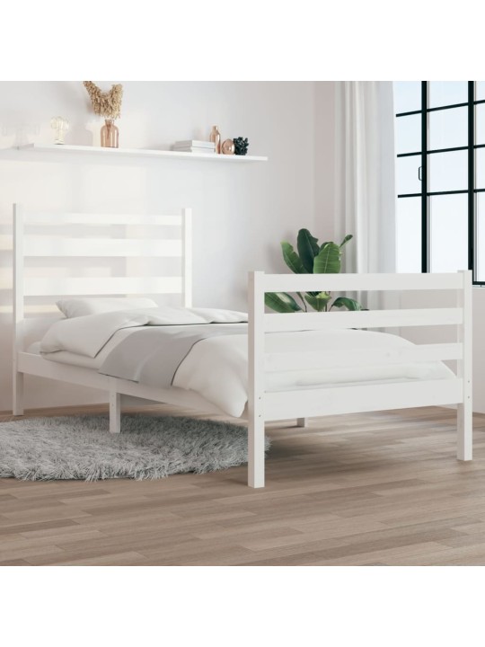 Rám postele masivní borovice 100 x 200 cm bílý