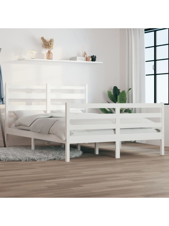 Rám postele masivní borovice 120 x 200 cm bílý