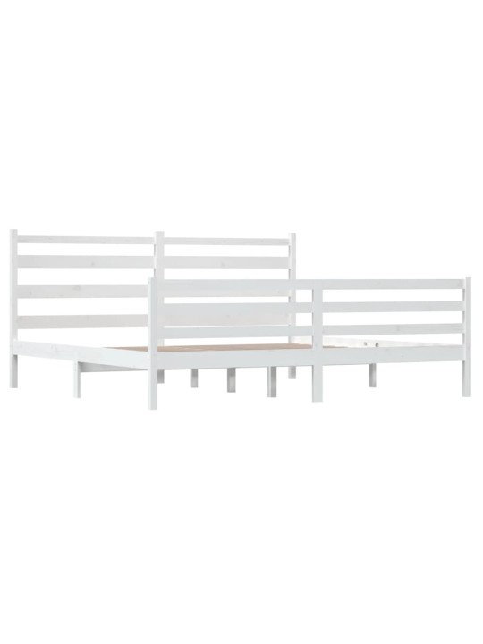 Rám postele masivní borovice 200 x 200 cm bílý