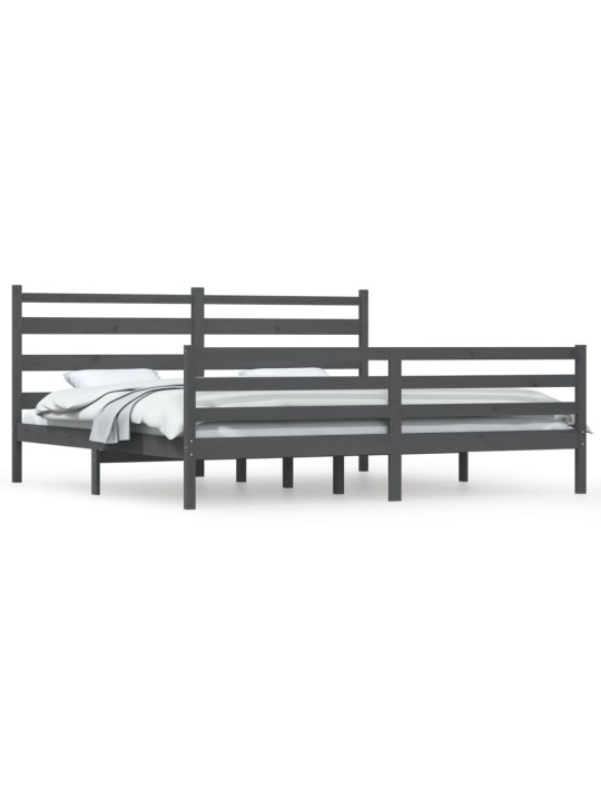 Rám postele masivní borovice 200 x 200 cm šedý