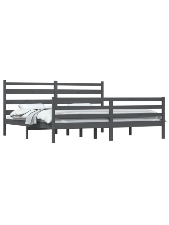 Rám postele masivní borovice 200 x 200 cm šedý