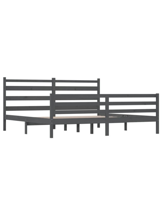 Rám postele masivní borovice 200 x 200 cm šedý