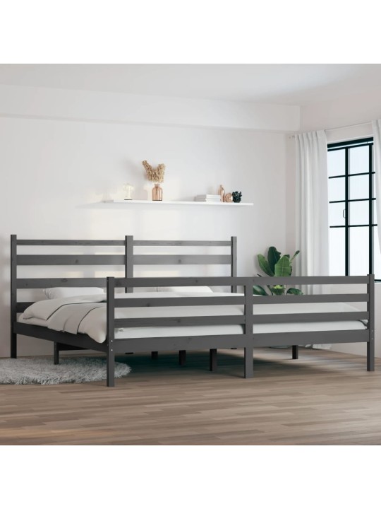 Rám postele masivní borovice 200 x 200 cm šedý