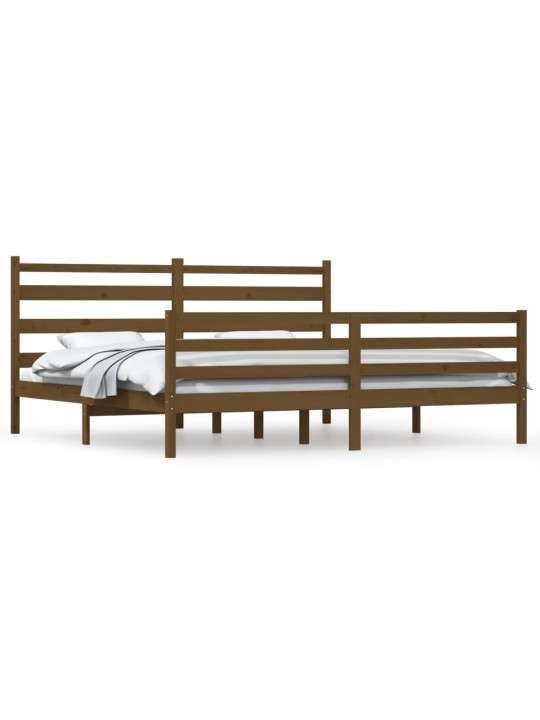 Rám postele masivní borovice 200 x 200 cm medově hnědý