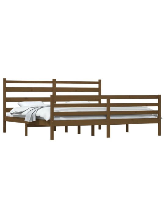 Rám postele masivní borovice 200 x 200 cm medově hnědý