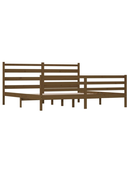 Rám postele masivní borovice 200 x 200 cm medově hnědý